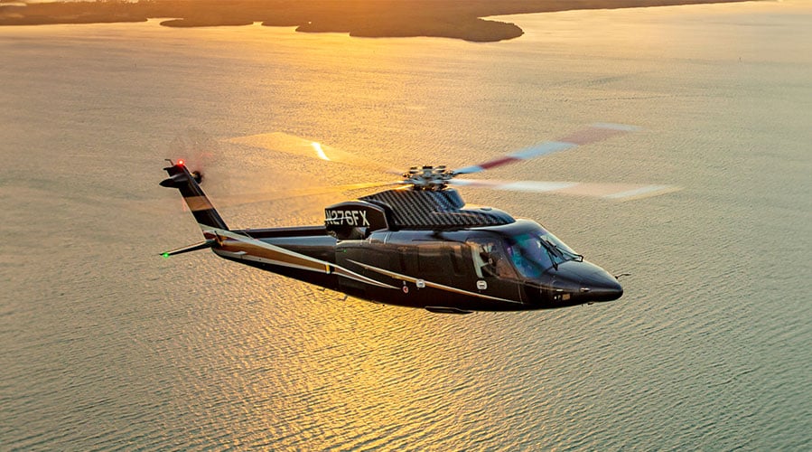 „Flexjet“ pristatys sraigtasparnį „Sikorsky S-76“ Niuporto ir Fort Loderdeilo laivų