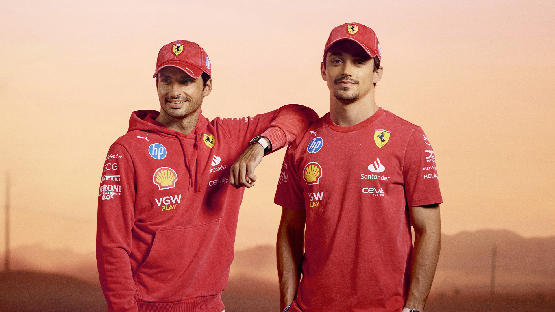 Riboto leidimo Scuderia Ferrari x PUMA Desert Sun kolekcija