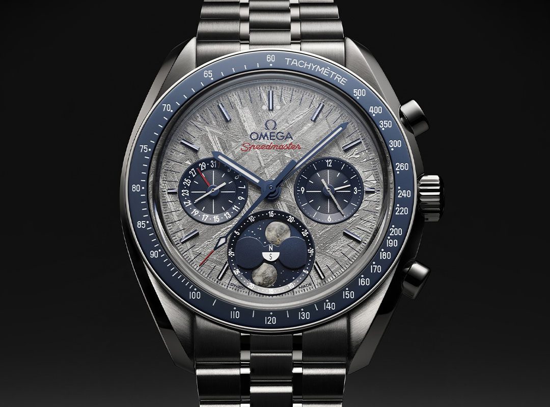 OMEGA pristato savo naują Speedmaster Moonphase meteoritų kolekciją